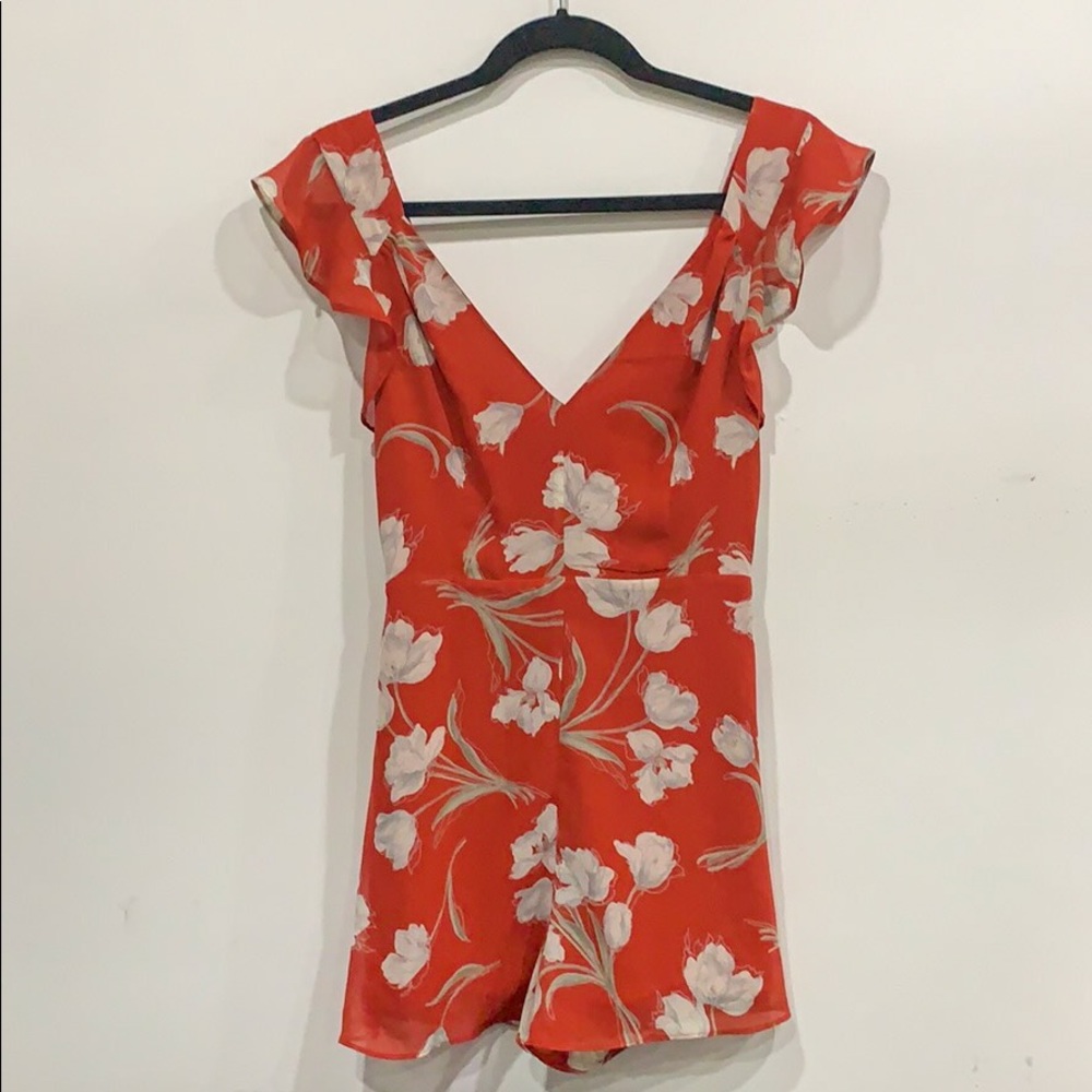 Kimchi Blue Urban Outfitter| Red Floral Romper